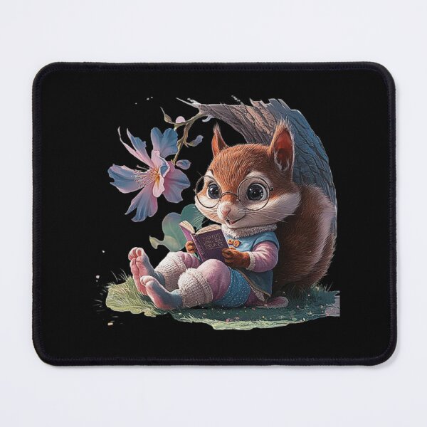 Item preview, Adorable Squirrel Reading Under a Tree Illustration designed and sold by love3617.