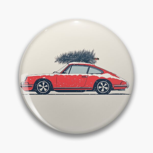 Item preview, Vintage red Porsche 911 964 Christmas Tree illustration designed and sold by blackdogshop.