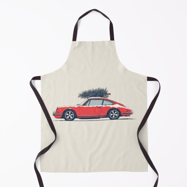 Item preview, Vintage red Porsche 911 964 Christmas Tree illustration designed and sold by blackdogshop.