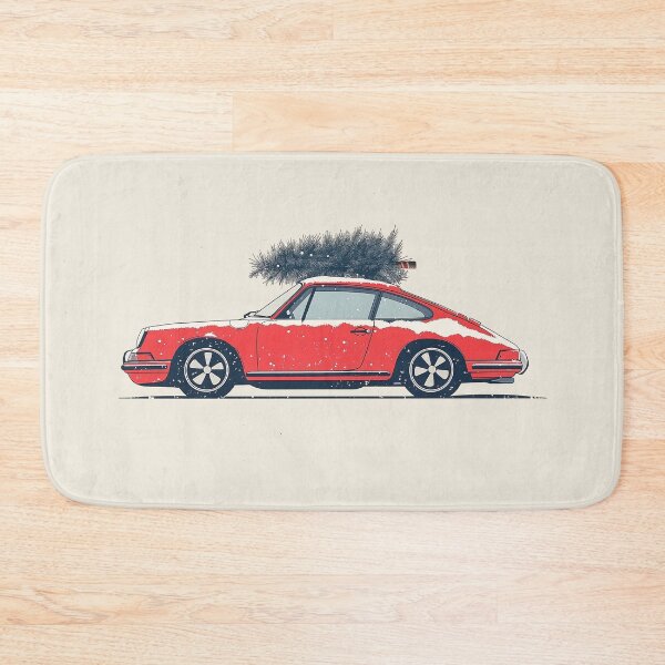 Item preview, Vintage red Porsche 911 964 Christmas Tree illustration designed and sold by blackdogshop.