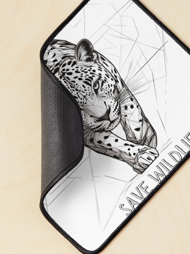 Thumbnail 2 of 5, Mouse Pad, Save WildLife Leopard designed and sold by WickerStudio.