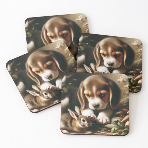 Item preview, "Innocent Companions: Puppy and Rabbit Friendship" designed and sold by mustardseed-410.