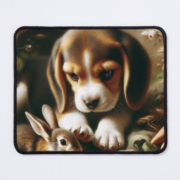 Item preview, "Innocent Companions: Puppy and Rabbit Friendship" designed and sold by mustardseed-410.