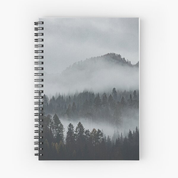 Item preview, A misty forest landscape with tall trees and mountain silhouettes in the background. designed and sold by Piotr Front.