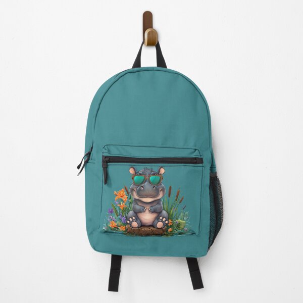Item preview, CUTE LITTLE HIPPO PERCHED ON A TREE STUMP designed and sold by WendyMaree.
