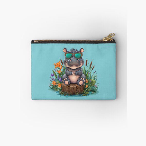Item preview, CUTE LITTLE HIPPO PERCHED ON A TREE STUMP designed and sold by WendyMaree.
