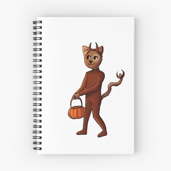 Item preview, Cute Cat in Devil Costume going Trick or Treating designed and sold by Bloom-n-Brush.