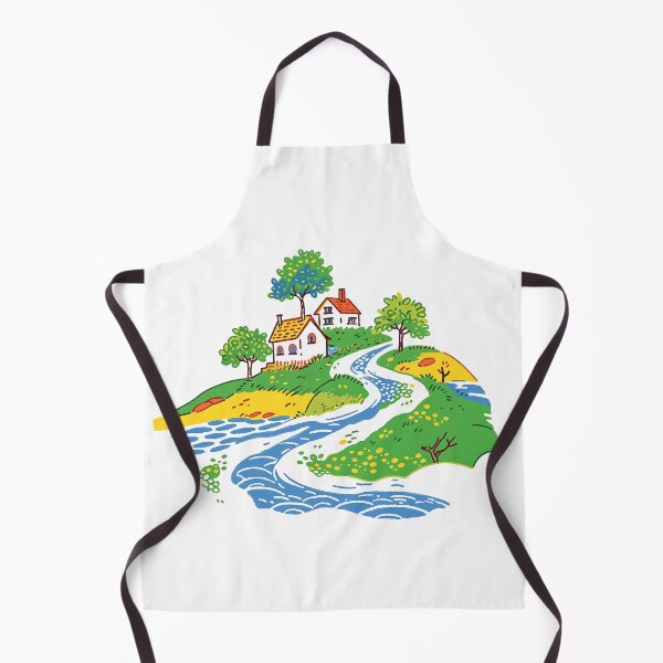 Item preview, Cute doodle house with mountian and trees designed and sold by xiao xuans.