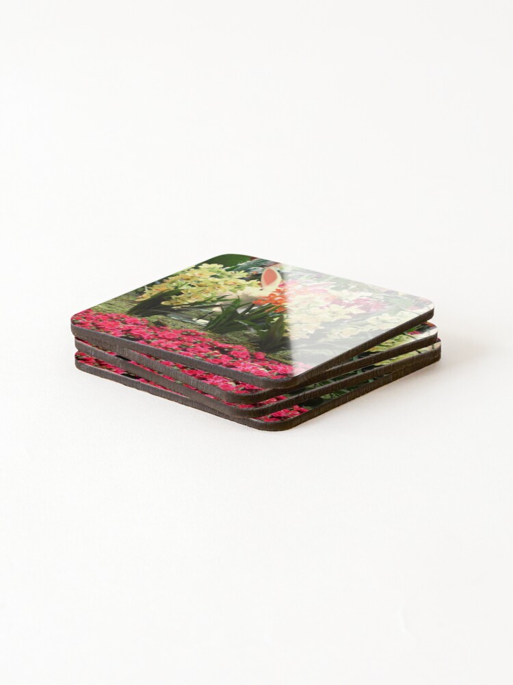 Thumbnail 4 of 5, Coasters (Set of 4), Orchid Rabit 10 designed and sold by MangoSeeds.