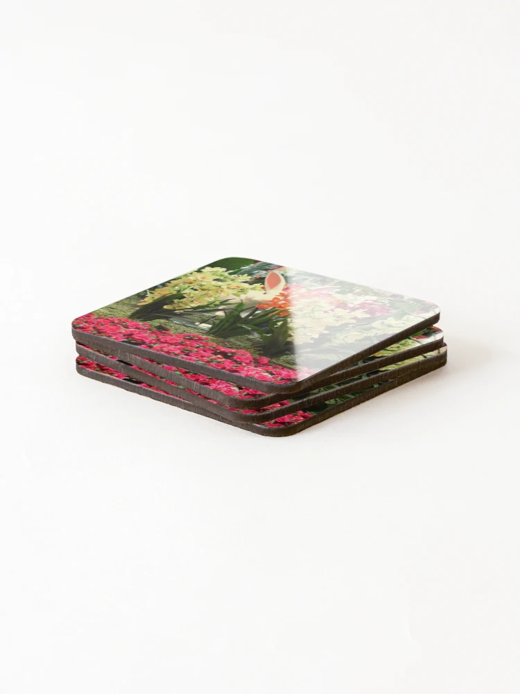 Thumbnail 4 of 5, Coasters (Set of 4), Orchid Rabit 10 designed and sold by MangoSeeds.