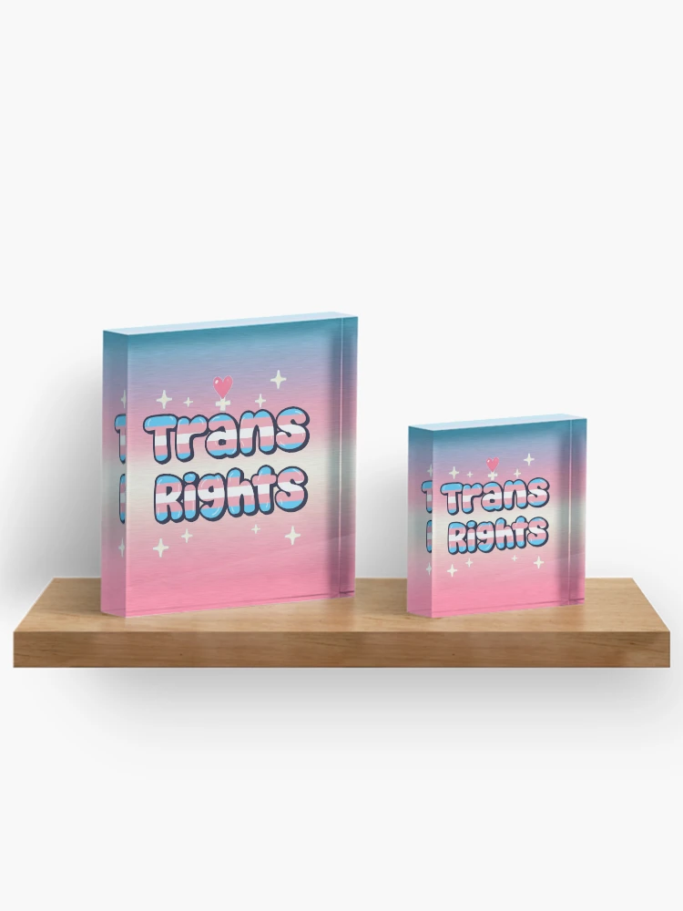 Thumbnail 3 of 5, Acrylic Block, Trans Rights designed and sold by EqualityMerch.