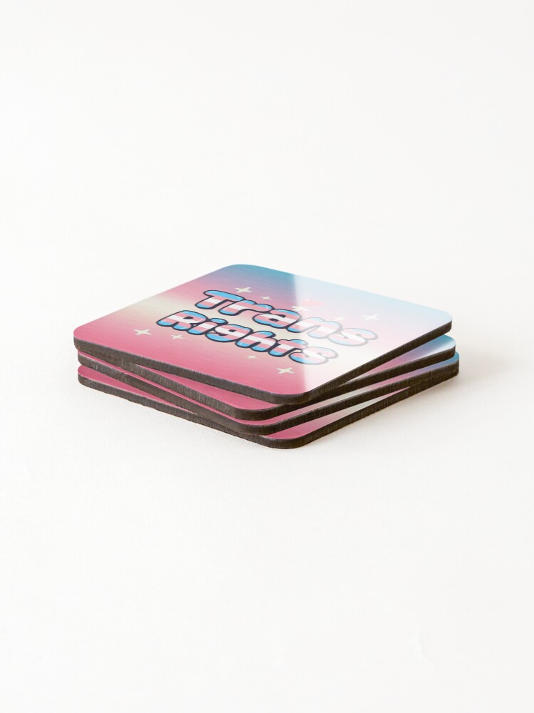 Thumbnail 4 of 5, Coasters (Set of 4), Trans Rights designed and sold by EqualityMerch.