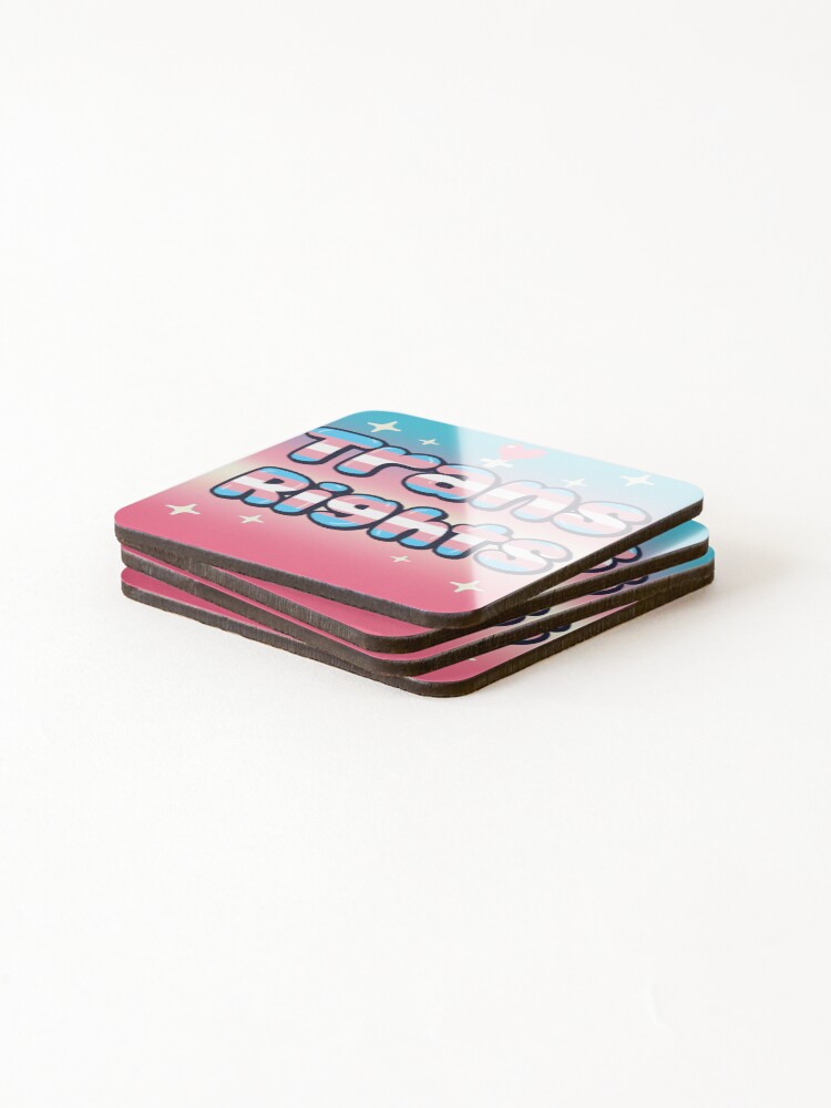 Thumbnail 4 of 5, Coasters (Set of 4), Trans Rights designed and sold by EqualityMerch.