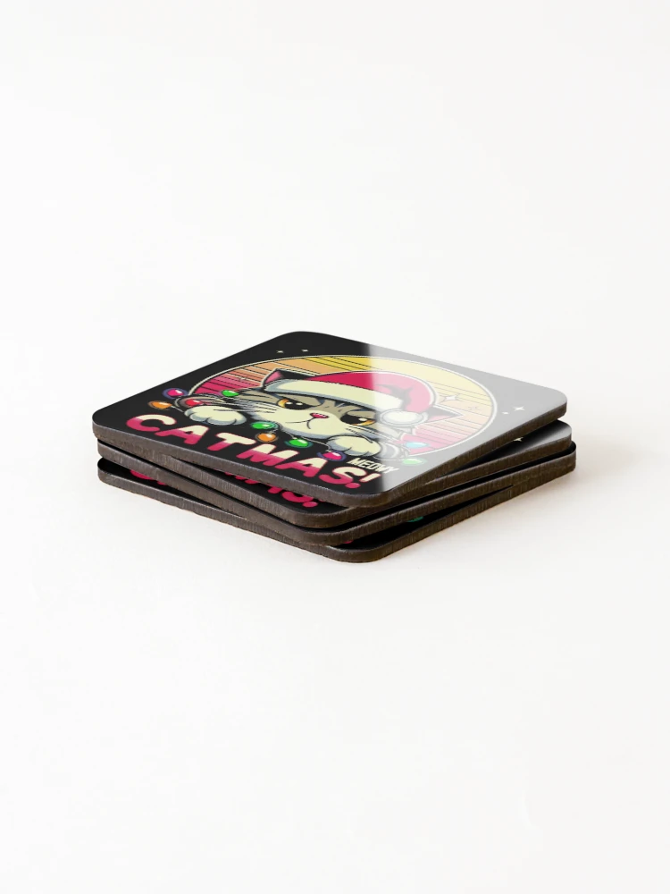 Thumbnail 4 of 5, Coasters (Set of 4), Meowy Catmas! designed and sold by RafaelLima7.