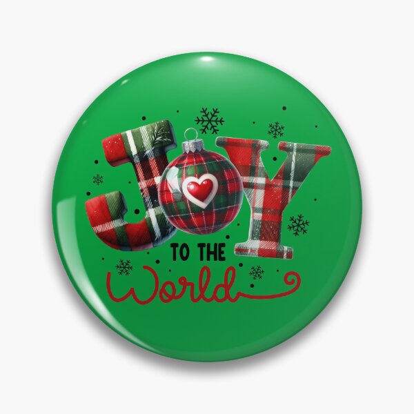 Item preview, Joy to the World Christmas Ornament Plaid designed and sold by XanderWitch Creative.