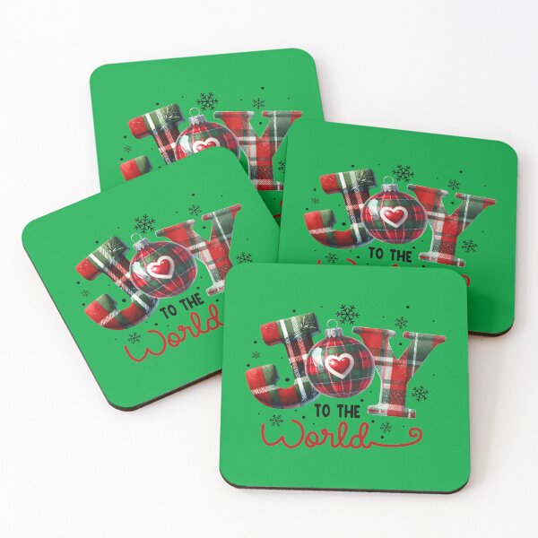 Item preview, Joy to the World Christmas Ornament Plaid designed and sold by XanderWitch Creative.