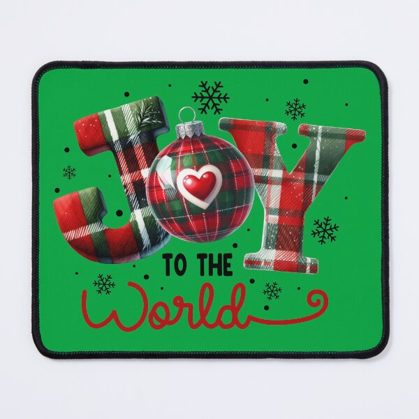 Item preview, Joy to the World Christmas Ornament Plaid designed and sold by XanderWitch Creative.
