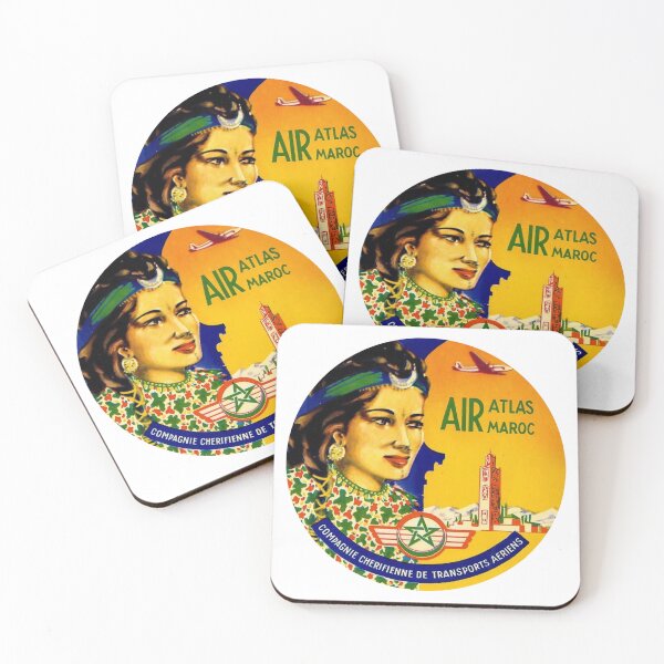 Item preview, Air Atlas Maroc Compagnie Cherifienne de transports aeriens airlines Vintage Luggage Tag - stickers designed and sold by PIXEL POP DESIGNS - Beyond the Norm!.
