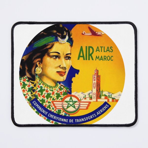 Item preview, Air Atlas Maroc Compagnie Cherifienne de transports aeriens airlines Vintage Luggage Tag - stickers designed and sold by PIXEL POP DESIGNS - Beyond the Norm!.