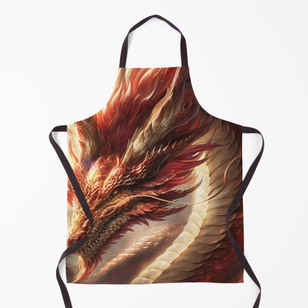 Item preview, Gold and red fire dragon anime style designed and sold by Lewis-mart.
