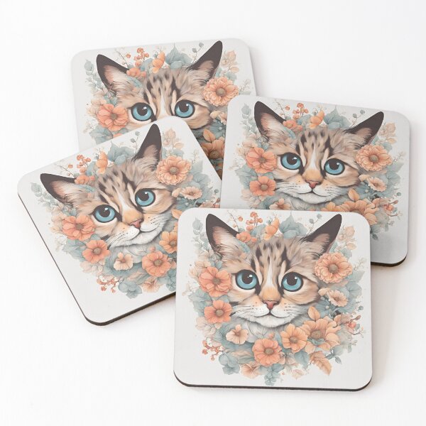 Item preview, Vintage Cat in Flowers designed and sold by Agu210.