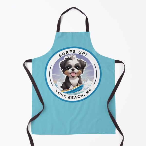 Item preview, “Surf’s Up” Cute Dog - York Beach, ME - Nubble-Cape Neddick designed and sold by SAMJA-Art.