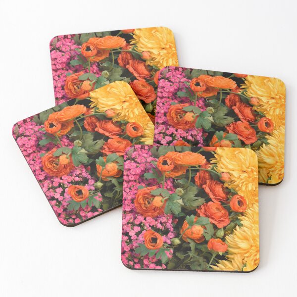 Item preview, Pink, Orange, and Yellow Flowers designed and sold by MangoSeeds.