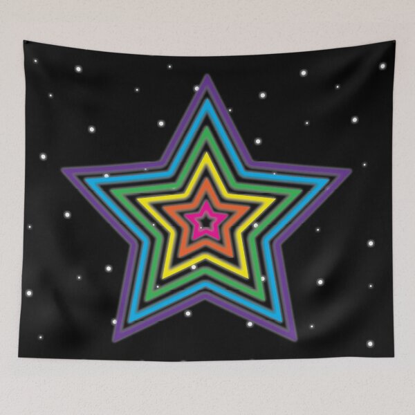 Item preview, Neon Star on Night Sky designed and sold by ColorZoo.