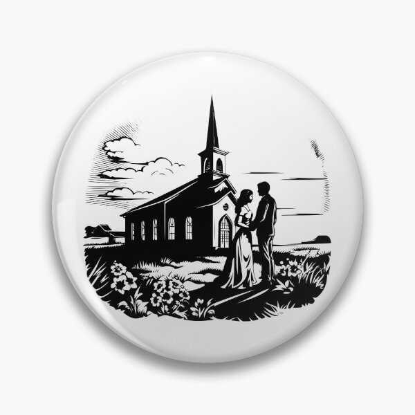 Item preview, Couple Church Wedding Love Pair Valentine Kiss Scene designed and sold by inkoutninja.
