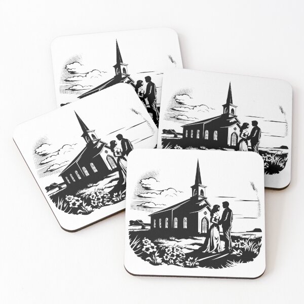 Item preview, Couple Church Wedding Love Pair Valentine Kiss Scene designed and sold by inkoutninja.