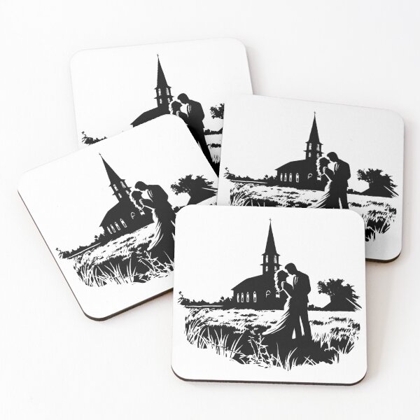 Item preview, Couple Church Wedding Love Pair Valentine Kiss Scene designed and sold by inkoutninja.