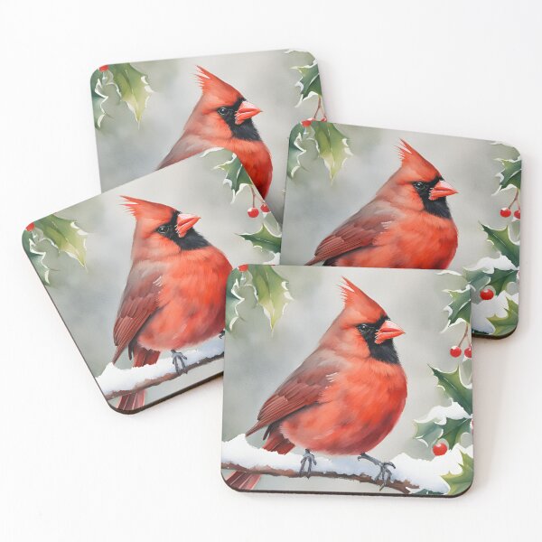Item preview, Christmas Red Cardinal Bird Watercolor designed and sold by Tammy Marie Russell.