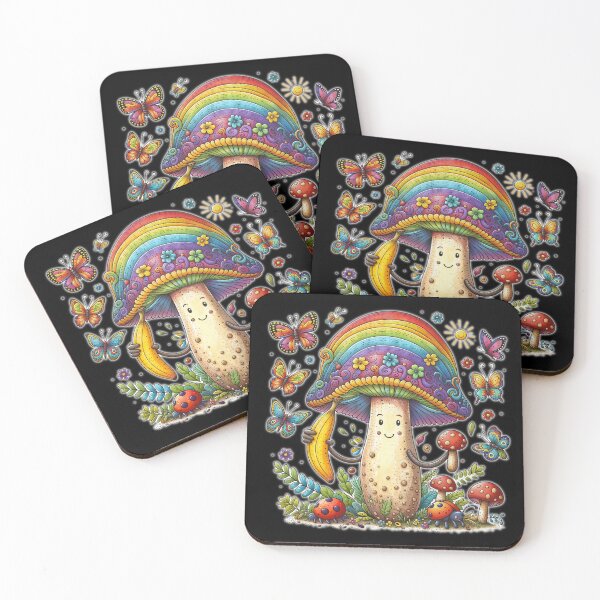 Item preview, Mushroom, banana, butterflies designed and sold by LevonsCrazyArt.