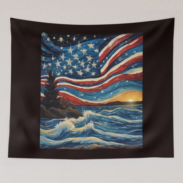 Item preview, "Stars and Stripes Transformed: Unity in Night Skies" designed and sold by Artisticanvas.