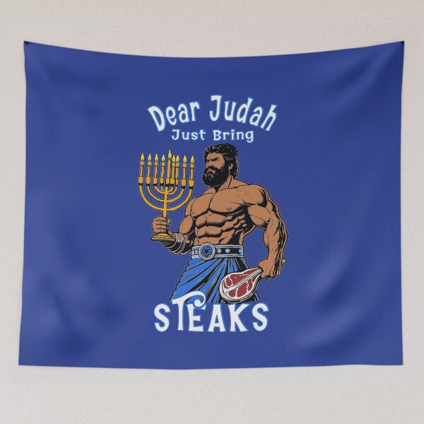 Item preview, Dear Judah Just Bring Steaks | Funny Hanukkah | Maccabees joke | Meat Lover Joke designed and sold by Made by Tamar.