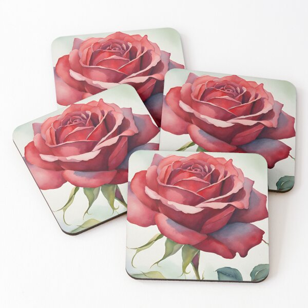 Item preview, Red Rose Flower Watercolor designed and sold by Tammy Marie Russell.