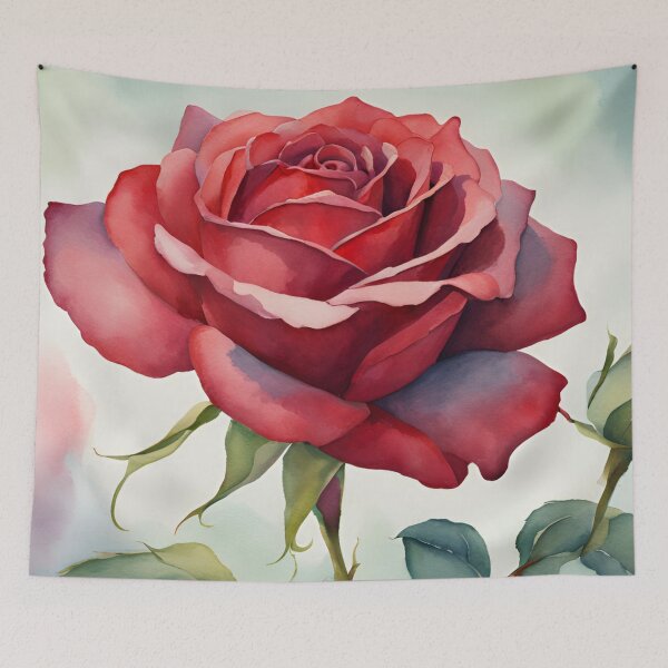 Artikelvorschau, Rote Rose Blume Aquarell entworfen und verkauft von Tammy Marie Russell.
