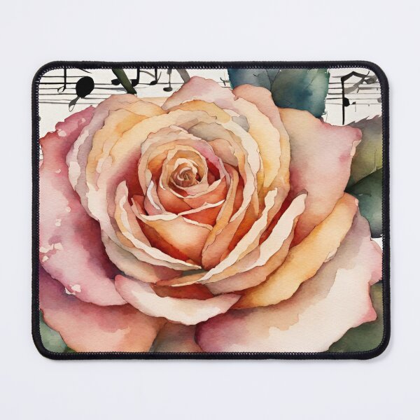 Item preview, Pink Rose Flower Music Notes Watercolor designed and sold by Tammy Marie Russell.
