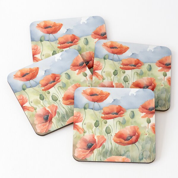 Item preview, Poppy Field Flowers Watercolor designed and sold by Tammy Marie Russell.