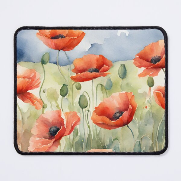 Item preview, Poppy Field Flowers Watercolor designed and sold by Tammy Marie Russell.