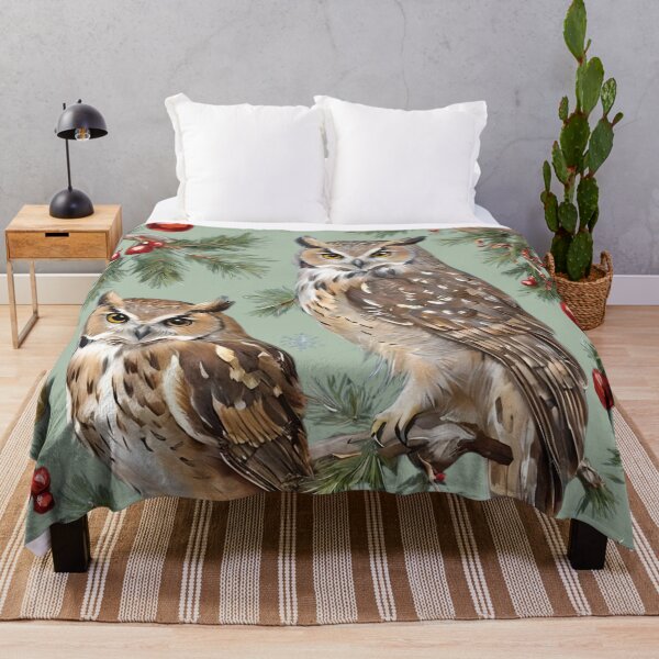 Item preview, Family of owls gathered around the Christmas tree designed and sold by Ciervo Primavera.