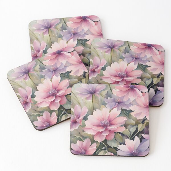 Item preview, Pink Purple Flowers Floral Botanical Watercolor designed and sold by Tammy Marie Russell.