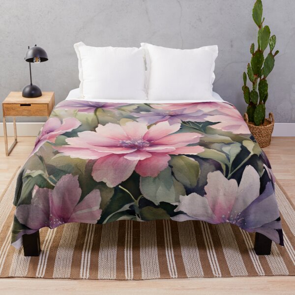 Item preview, Pink Purple Flowers Floral Botanical Watercolor designed and sold by Tammy Marie Russell.