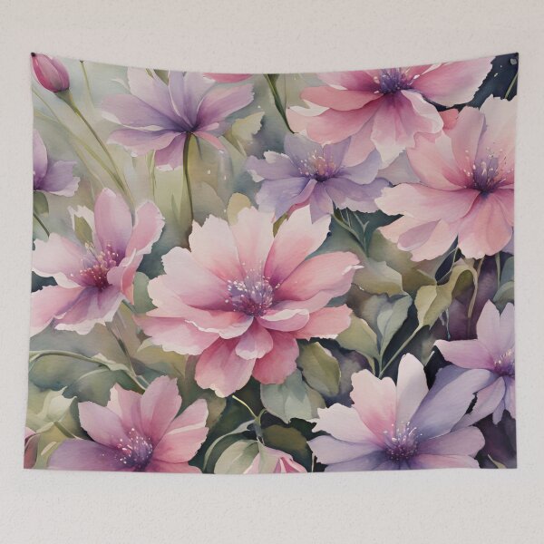 Artikelvorschau, Rosa Lila Blumen Floral Botanisches Aquarell entworfen und verkauft von Tammy Marie Russell.