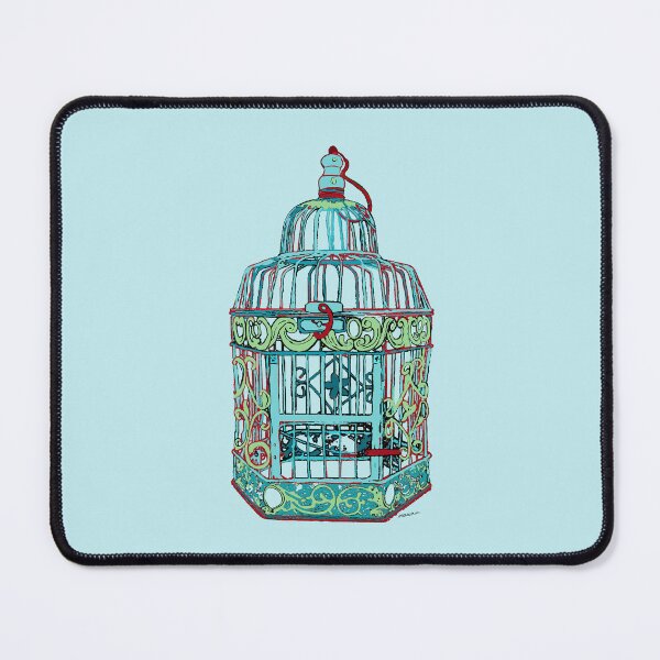 Item preview, VINTAGE BIRDCAGE - Turquoise Red designed and sold by designsMM.