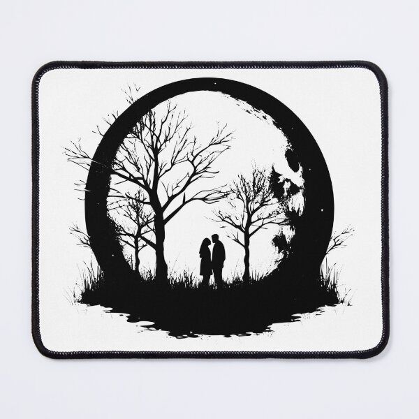 Item preview, Couple Trees Forest Moon Love Valentine Romantic Pair designed and sold by inkoutninja.