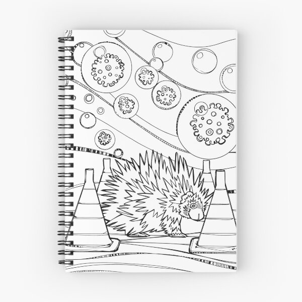 Item preview, Porcupine with Soap Bubble Floating Above, Coloring Page designed and sold by Gwenn Seemel.