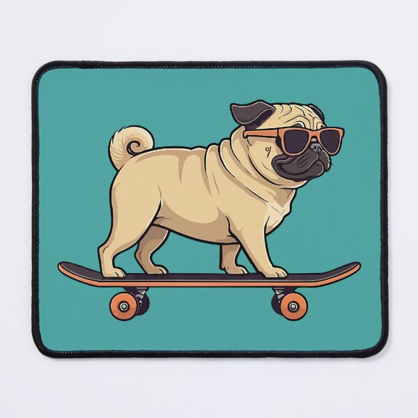 Item preview, Pug Dog with Sunglasses on a Skateboard designed and sold by d247.