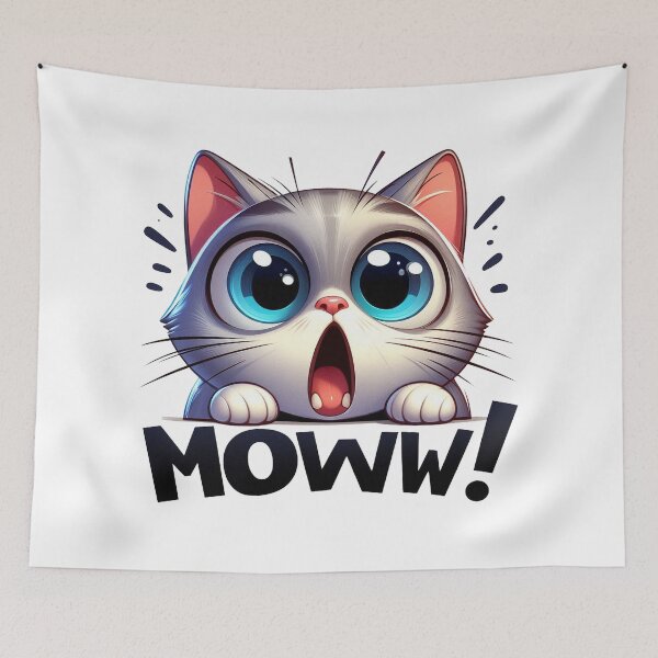 Aperçu de l'œuvre Autocollant Hungry Meow Moww créée et vendue par CeammiShop.