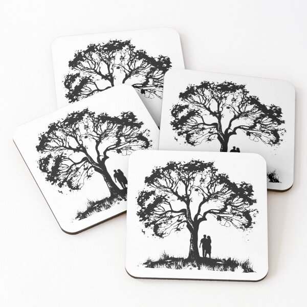 Item preview, Couple Trees Moon Forest Love Valentine Romantic Pair designed and sold by inkoutninja.